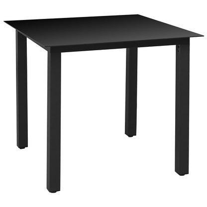 Set da Pranzo da Giardino 5 pz con Cuscini in Alluminio Nero - homemem39