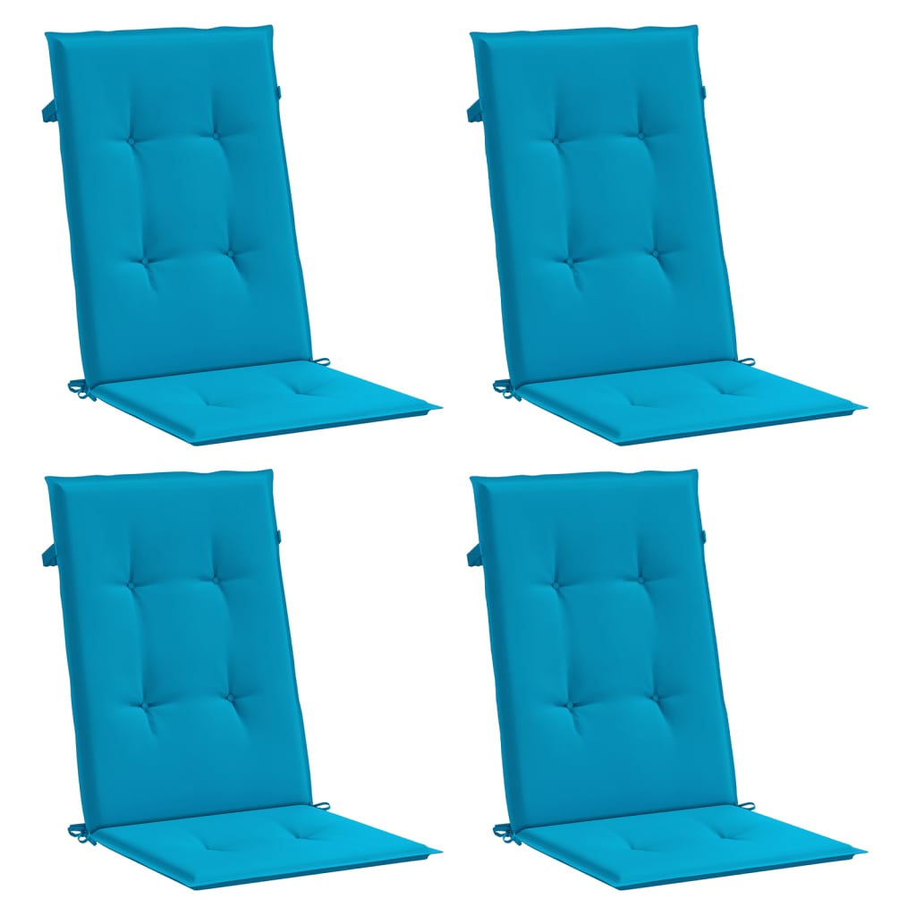 Cuscini per Sedie 4 pz Blu 120x50x3 cm in Tessuto - homemem39