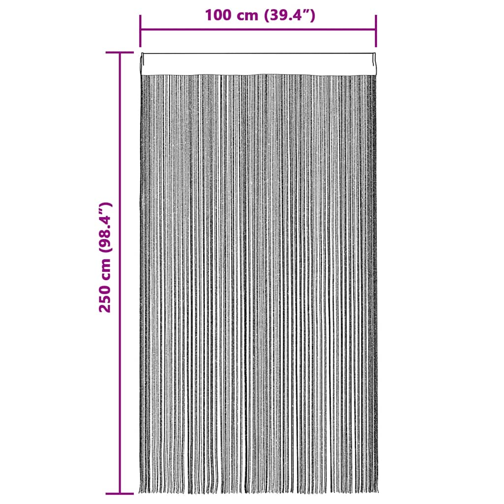 2 Pz Tende a Fili 100x250 cm Bianche - homemem39