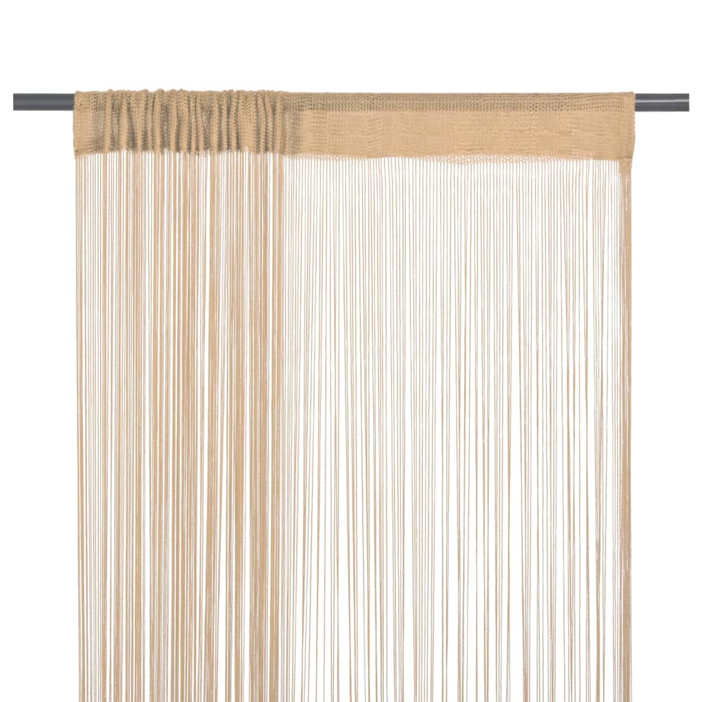 2 Pz Tende a Fili 100x250 cm Beige - homemem39