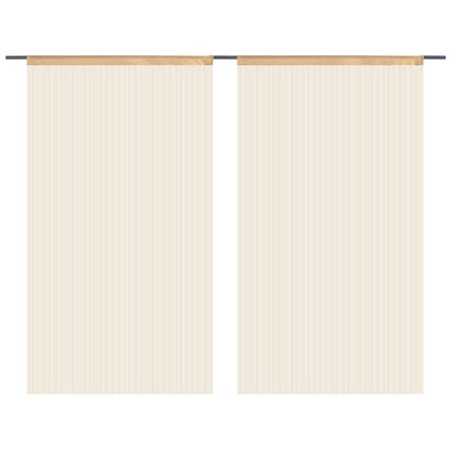 2 Pz Tende a Fili 140x250 cm Beige - homemem39