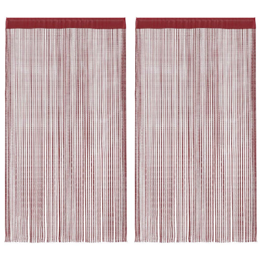 2 Pz Tende a Fili 100x250 cm Rosso Borgogna