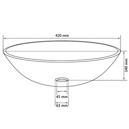 Lavandino in Vetro Temprato 42 cm Trasparente - homemem39