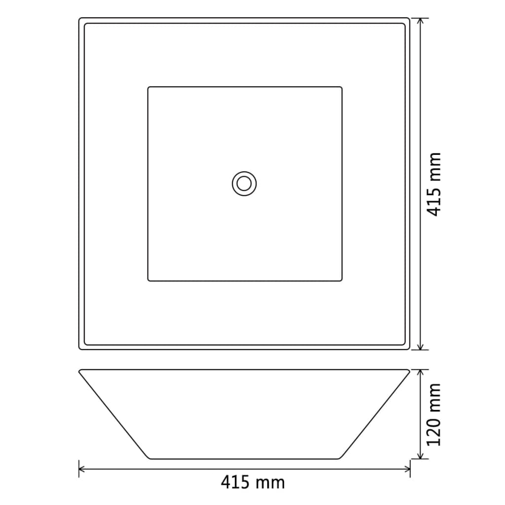 Lavandino Quadrato in Ceramica Bianca 41,5x41,5x12 cm - homemem39