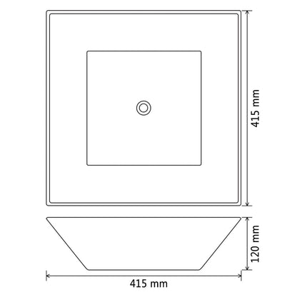 Lavandino Quadrato in Ceramica Bianca 41,5x41,5x12 cm - homemem39