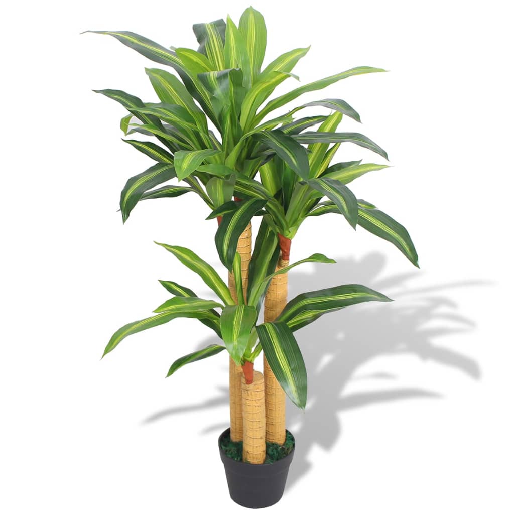 Dracena Pianta Artificiale con Vaso 100 cm Verde - homemem39