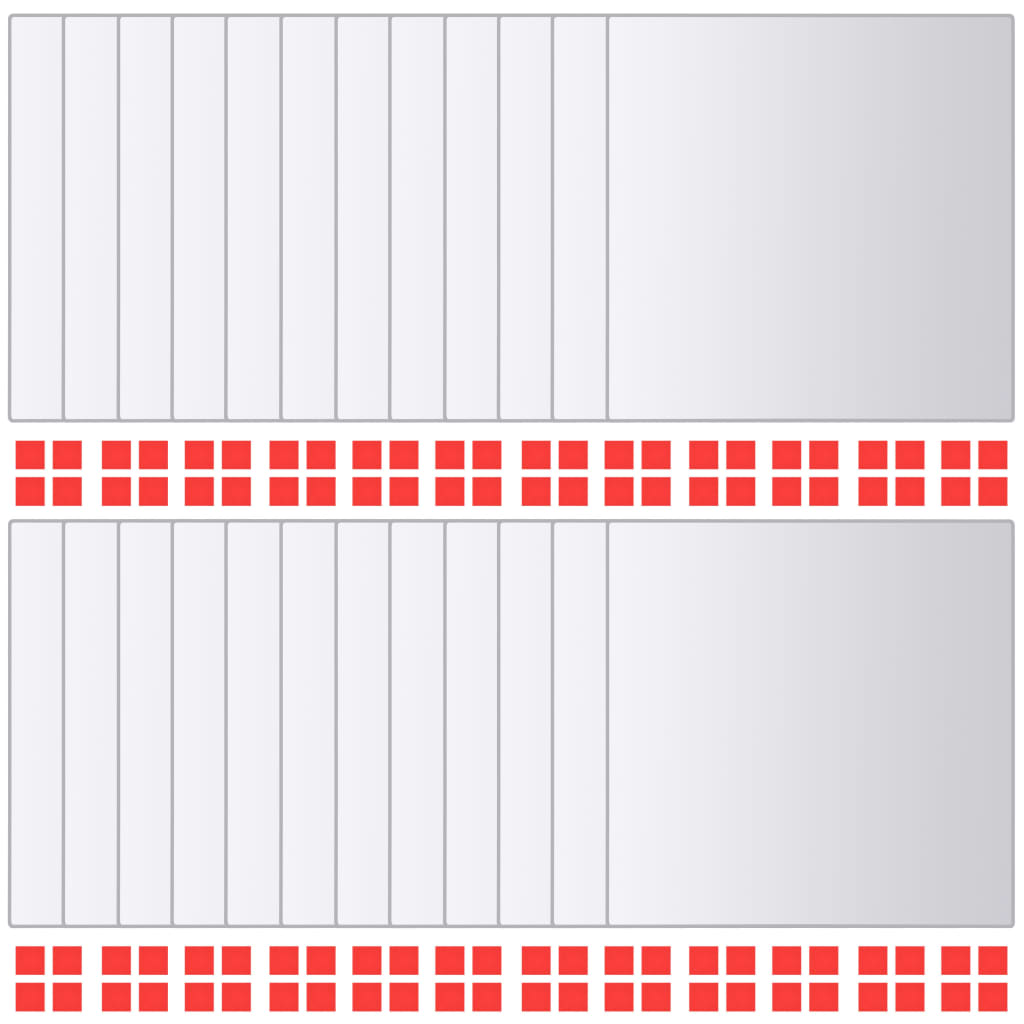 24 Pz Piastrelle a Specchio Quadrate in Vetro - homemem39