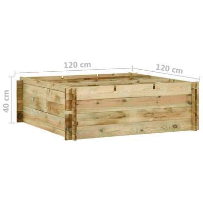 Fioriera Giardino Letto Vegetale in Legno di Pino 120x120x40cm - homemem39