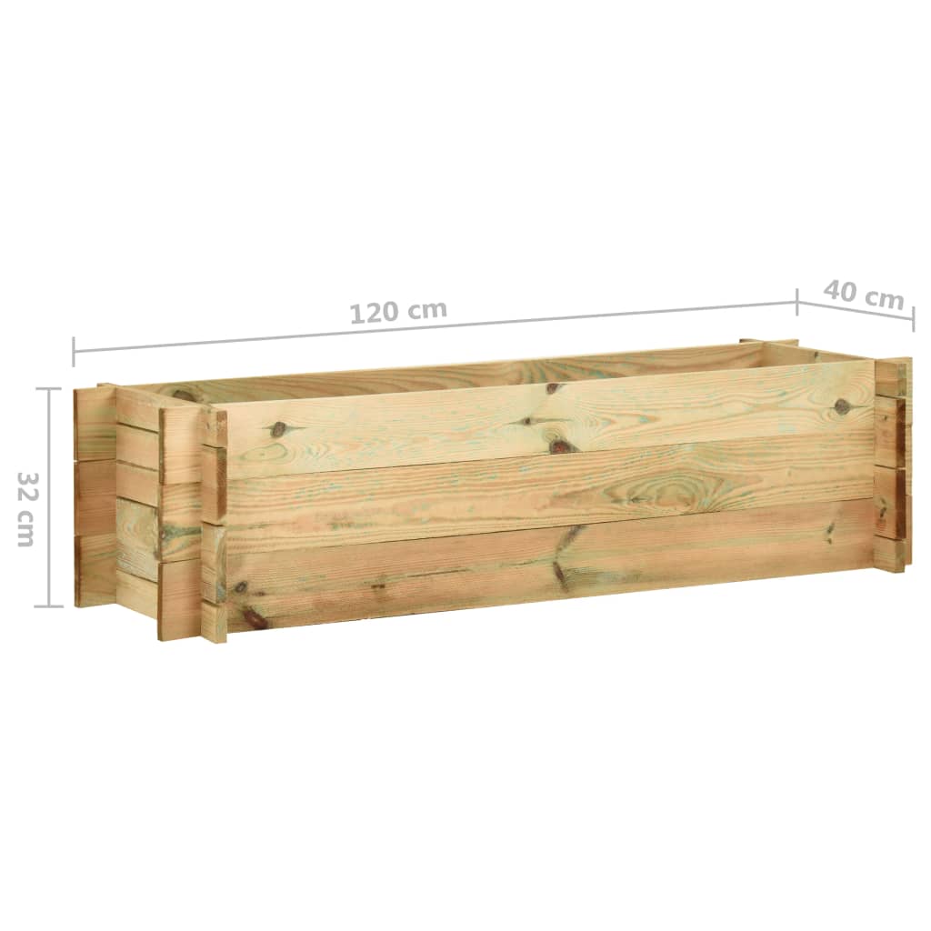 Fioriera Giardino Letto Vegetale in Legno Impregnato 120 cm - homemem39