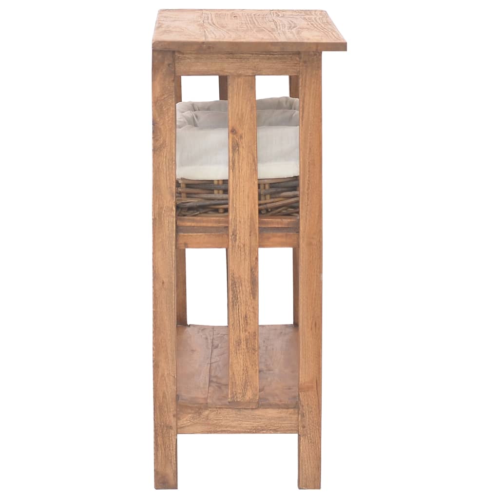 Tavolo Consolle in Legno Massello di Mogano 69x28x70 cm