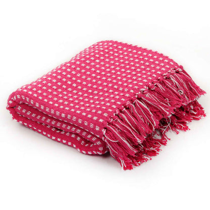 Copriletto in Cotone a Quadri 125x150 cm Rosa - homemem39