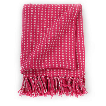 Copriletto in Cotone a Quadri 125x150 cm Rosa - homemem39