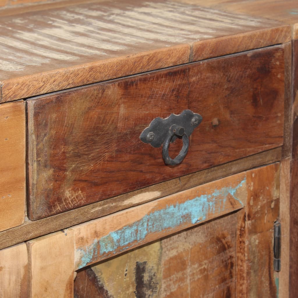 Credenza con Ripiani in Legno Massello di Recupero 120x35x200cm - homemem39