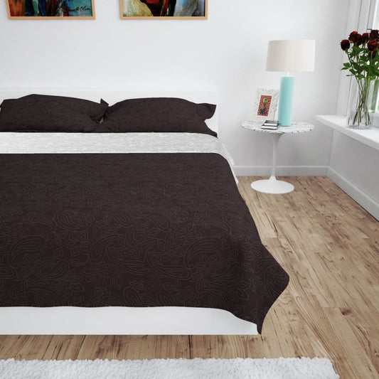 Copriletto Double-Face Trapuntato 230x260 cm Crema e Marrone - homemem39