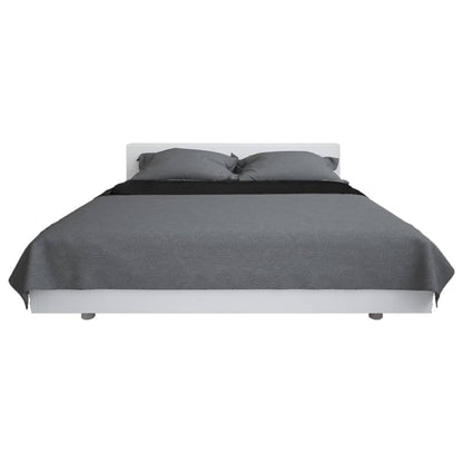 Copriletto Double-Face Trapuntato 230x260 cm Grigio e Nero - homemem39