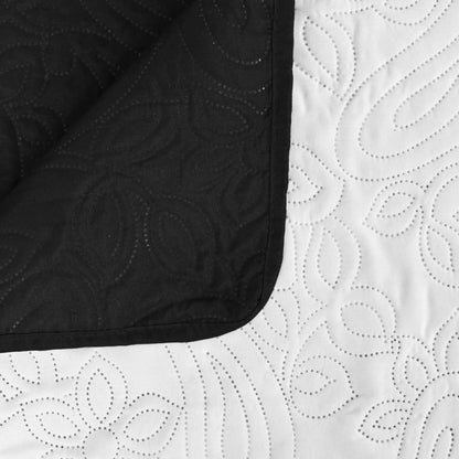 Copriletto Double-Face Trapuntato 220x240 cm Nero e Bianco - homemem39