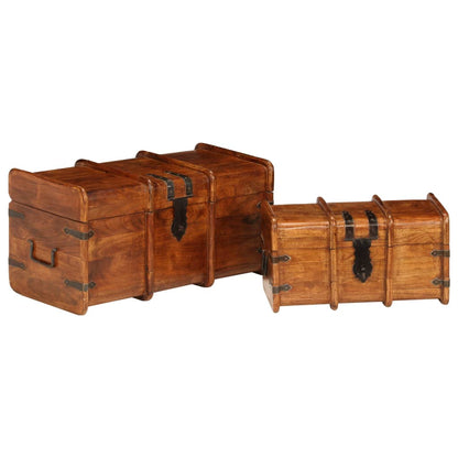 Set Forzieri 2 pz in Legno Massello di Acacia e Finitura Ambra - homemem39