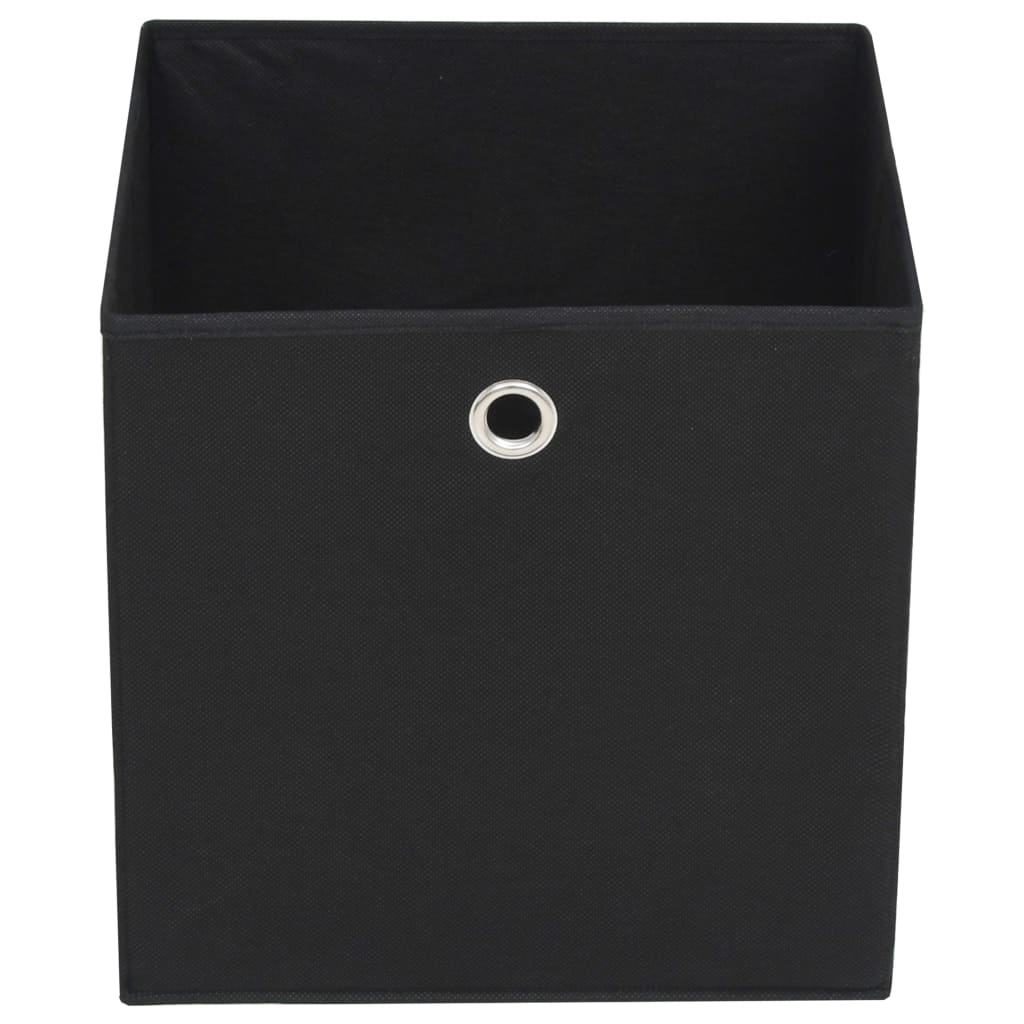 Contenitori 4 pz in Tessuto non Tessuto 32x32x32 cm Nero