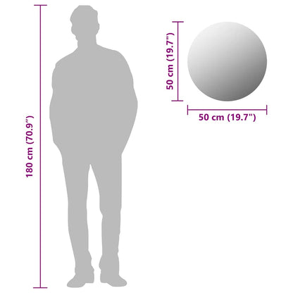 Specchio da Parete 50 cm in Vetro Circolare