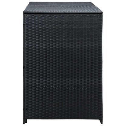 Copribidone Doppio per Spazzatura Polyrattan Nero 148x80x111 cm - homemem39