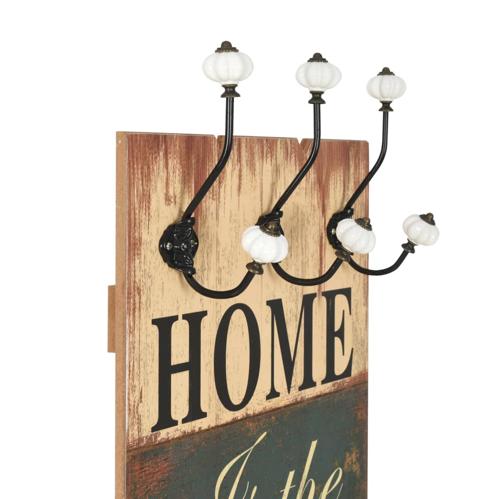 Appendiabiti da Parete con 6 Ganci HOME IS 120x40 cm - homemem39