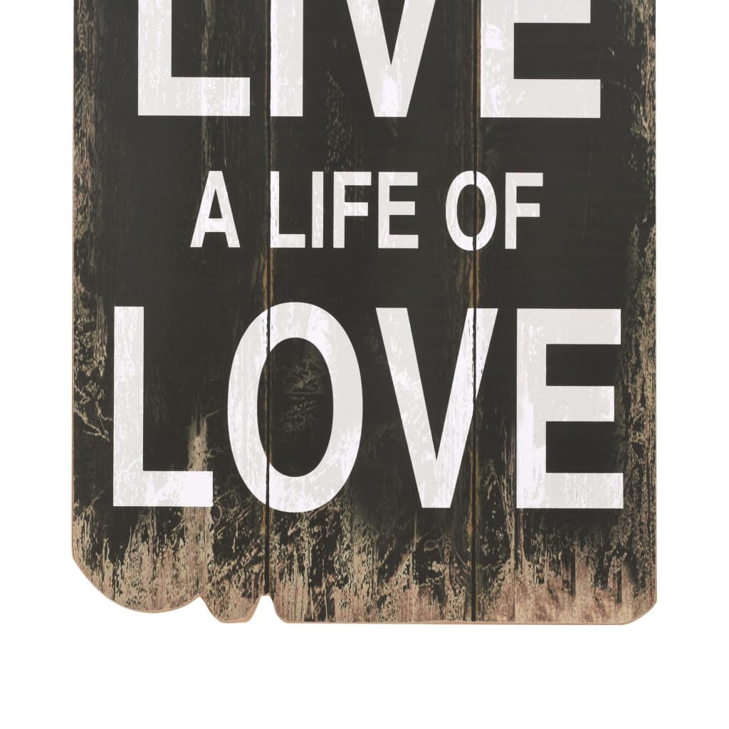 Appendiabiti da Parete con 6 Ganci LOVE LIVE 120x40 cm - homemem39