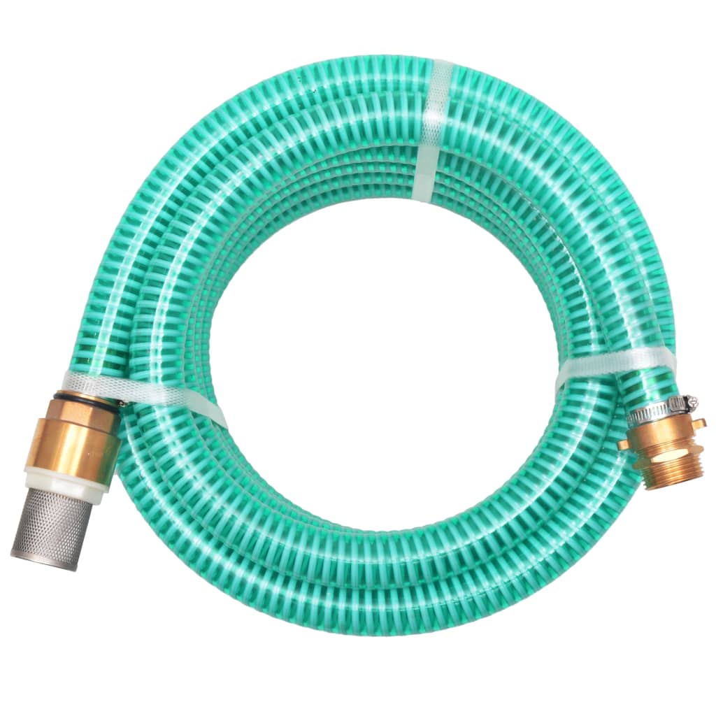 Tubo di Aspirazione con Connettori in Ottone 7 m 25 mm Verde - homemem39