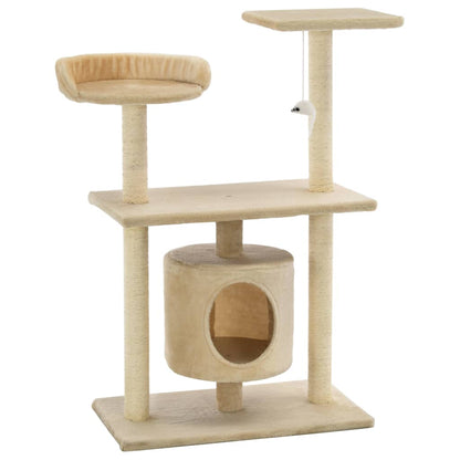 Albero per Gatti con Tiragraffi in Sisal 95 cm Beige - homemem39