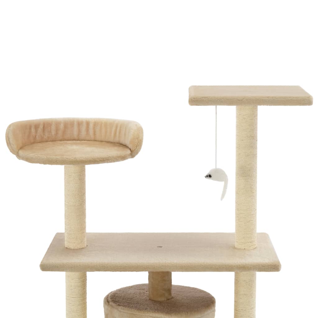 Albero per Gatti con Tiragraffi in Sisal 95 cm Beige - homemem39