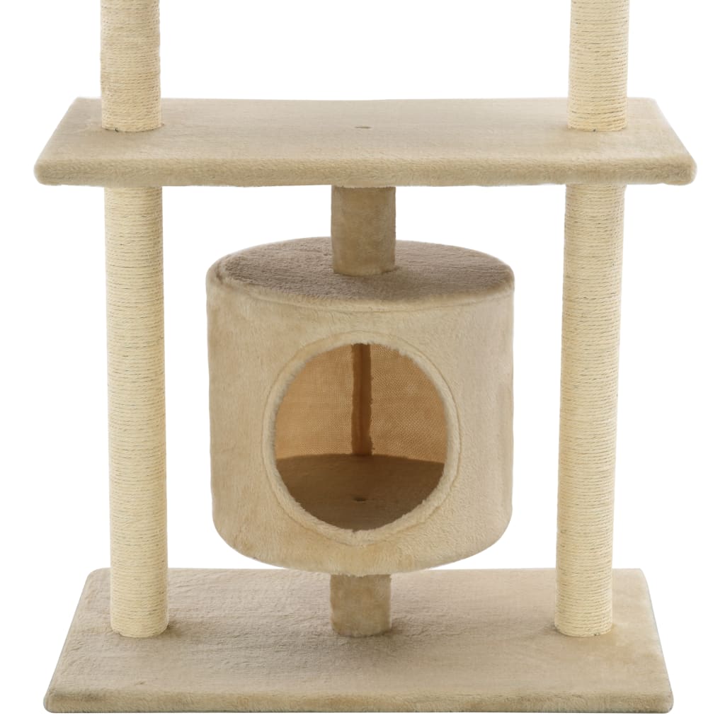 Albero per Gatti con Tiragraffi in Sisal 95 cm Beige - homemem39