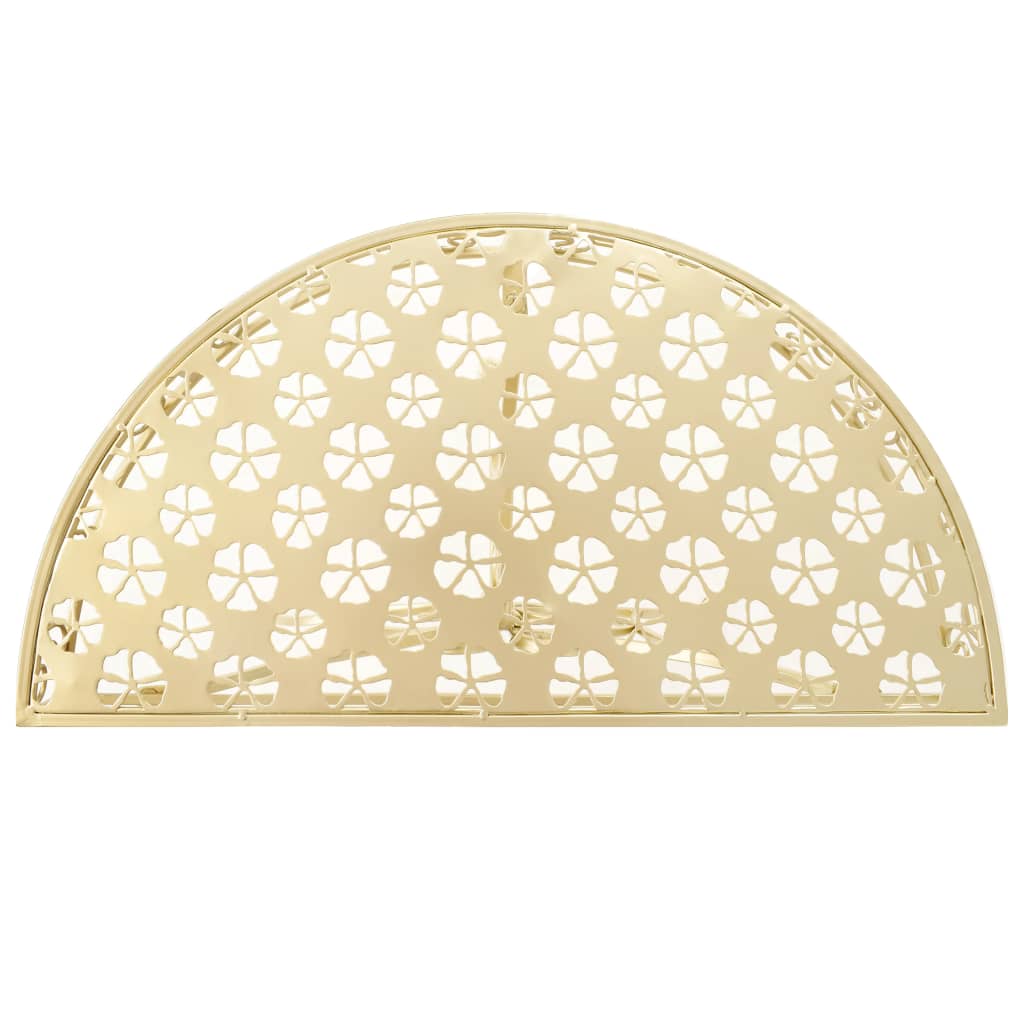 Tavolino Vintage in Metallo Semicircolare 72x36x74 cm Oro