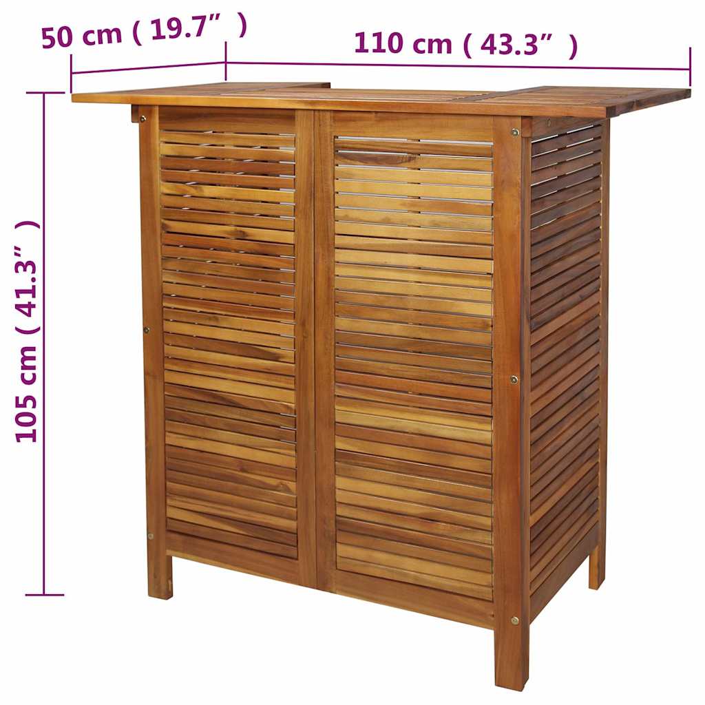 Tavolo da Bar 110x50x105 cm in Legno Massello di Acacia - homemem39