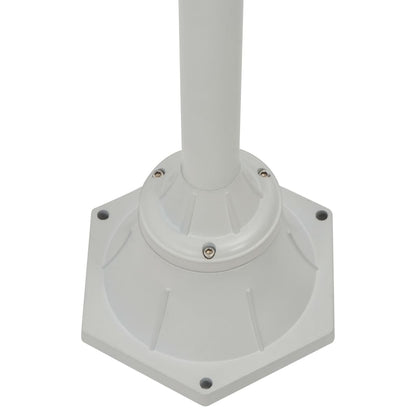 Lampione da Giardino E27 220 cm Alluminio 2 Lampade Bianco - homemem39