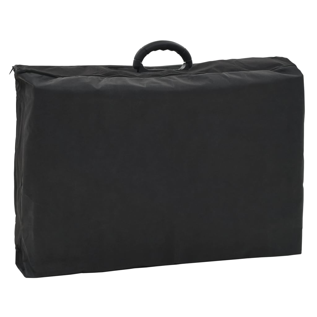 Lettino da Massaggio Portatile in Similpelle 185x78x76 cm Nero - homemem39