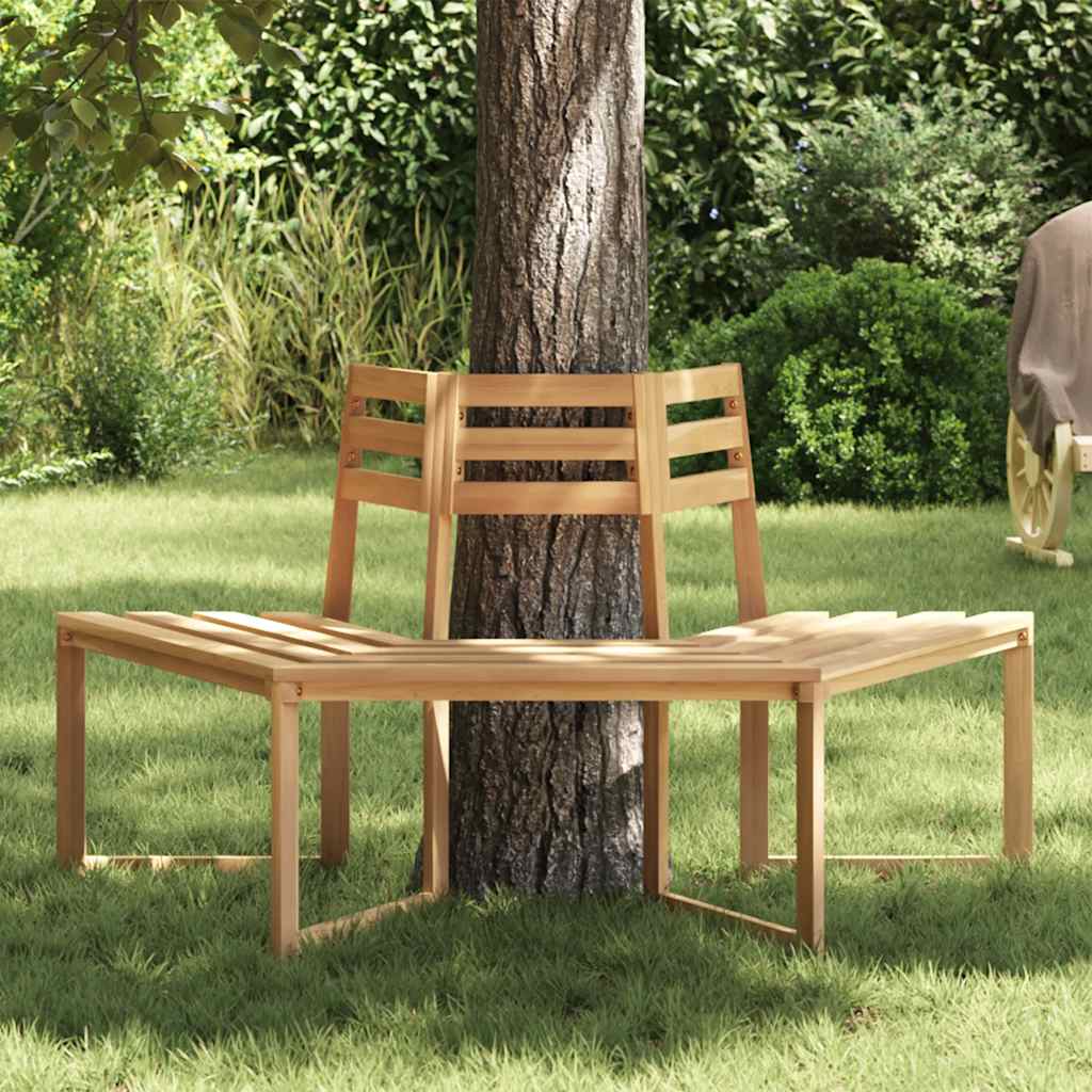 Panchina per Albero Mezza Esagonale 160cm Legno Massello Acacia - homemem39