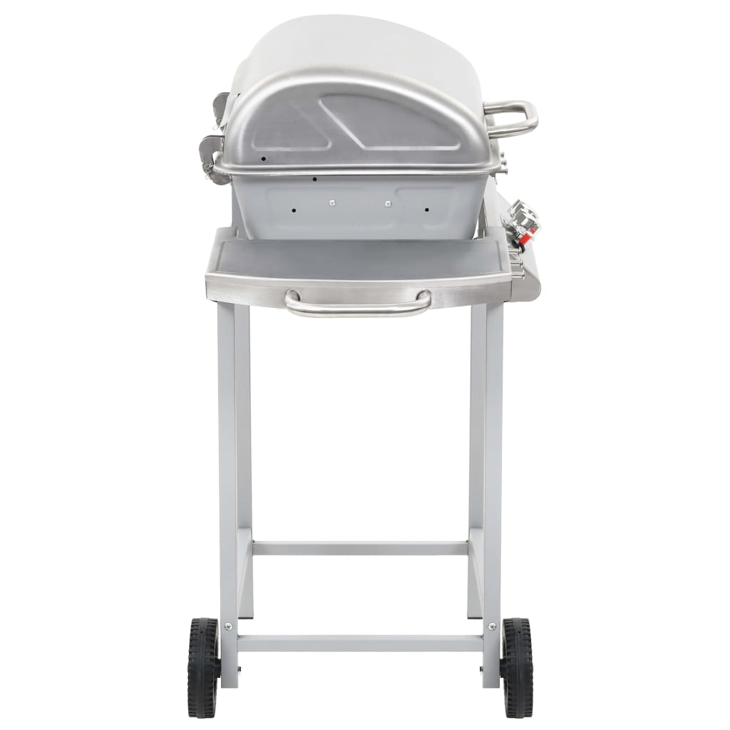 Barbecue a Gas con Griglia 2 Fornelli Argento Acciaio Inox - homemem39