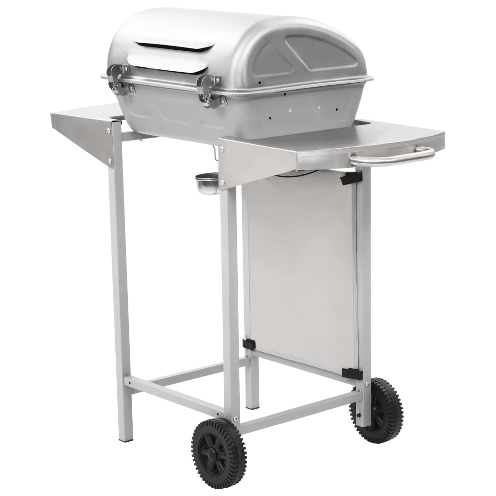 Barbecue a Gas con Griglia 2 Fornelli Argento Acciaio Inox - homemem39