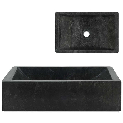 Lavello 45x30x12 cm Marmo Lucido Nero - homemem39