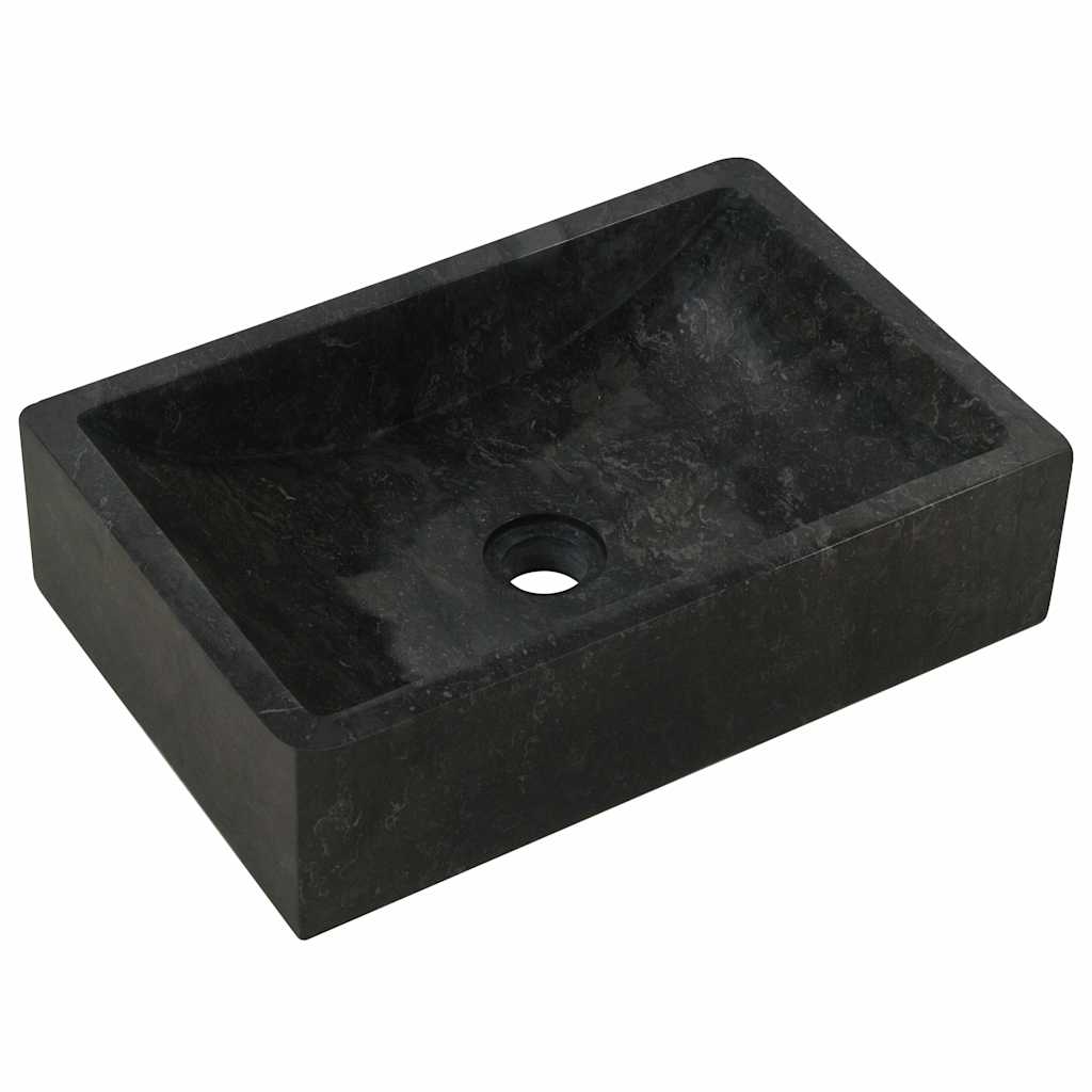 Lavello 45x30x12 cm Marmo Lucido Nero - homemem39