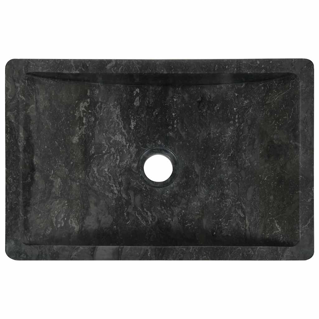 Lavello 45x30x12 cm Marmo Lucido Nero - homemem39