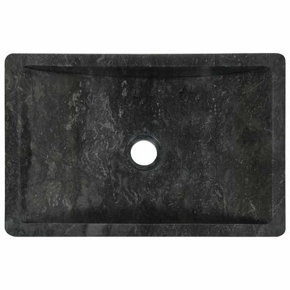 Lavello 45x30x12 cm Marmo Lucido Nero - homemem39