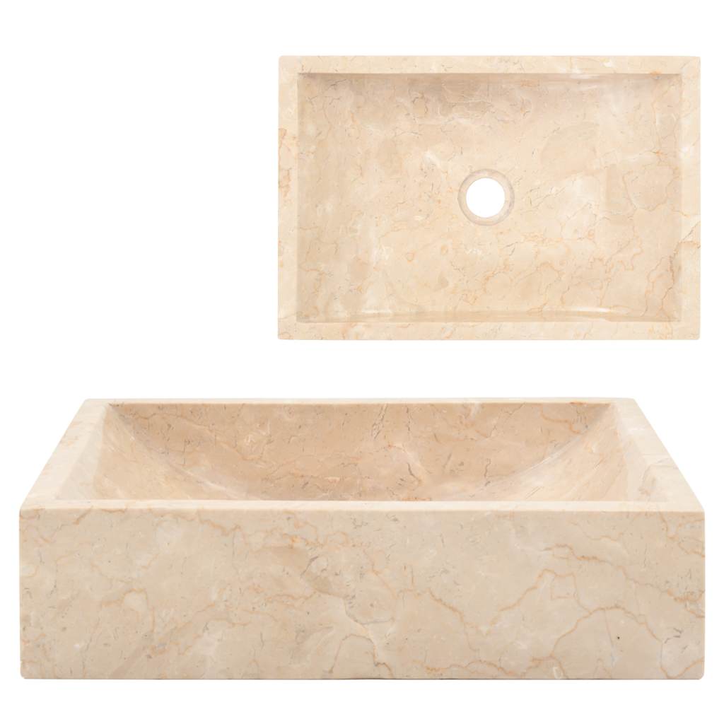 Lavello 45x30x12 cm Marmo Lucido Crema - homemem39