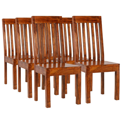 Set Tavolo da Pranzo 7 pz in Legno Massello di Acacia