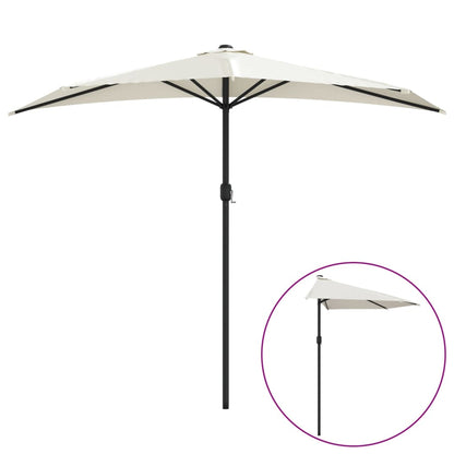 Ombrellone Balcone Palo in Alluminio Sabbia 270x144 cm a Metà - homemem39