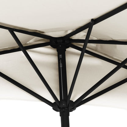 Ombrellone Balcone Palo in Alluminio Sabbia 270x144 cm a Metà - homemem39