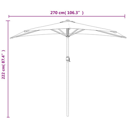 Ombrellone Balcone Palo in Alluminio Sabbia 270x144 cm a Metà - homemem39