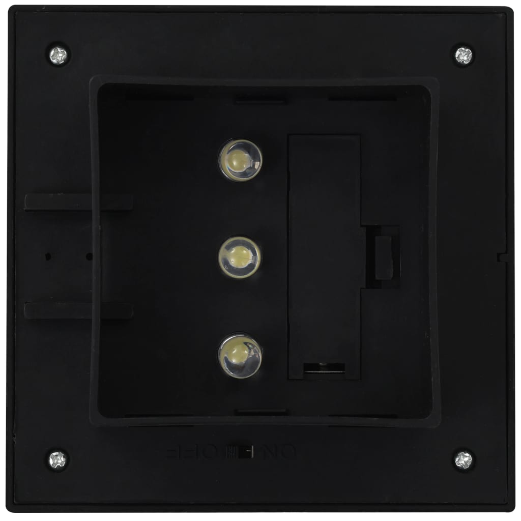 Lampade Solari da Esterni 6 pz a LED Quadrate 12 cm Nero