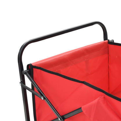 Carrello Pieghevole a Mano in Acciaio Rosso - homemem39