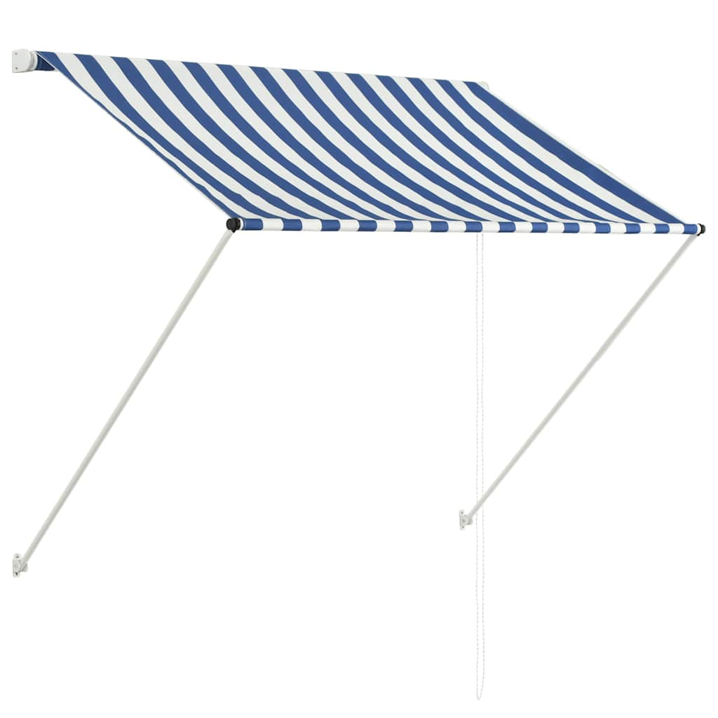 Tenda da Sole Retrattile 150x150 cm Blu e Bianco