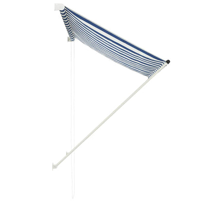 Tenda da Sole Retrattile 150x150 cm Blu e Bianco